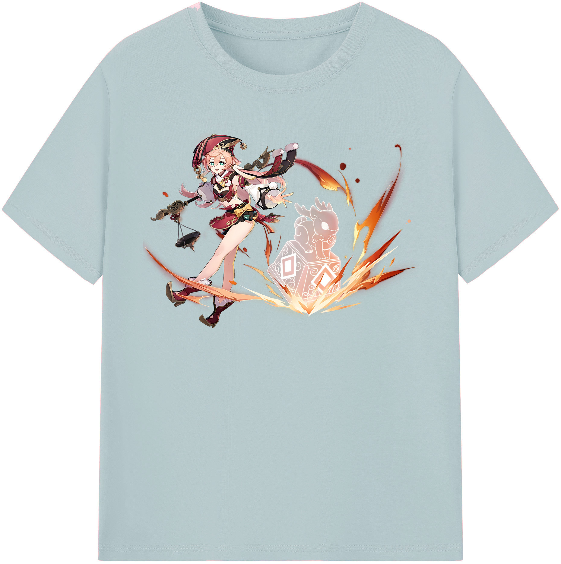げんし神 ヤンフェイ genshin Yanfei 綿100％半袖Tシャツ（フロントプリント）